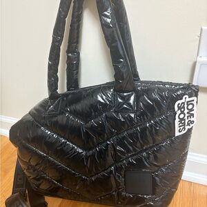 Love & Sports Quilted Black Travel Bag